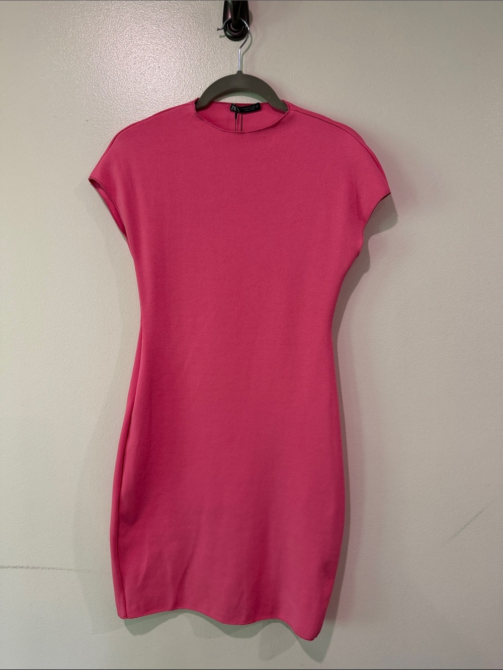 Zara Hot Pink Mini Dress with Cap Sleeves